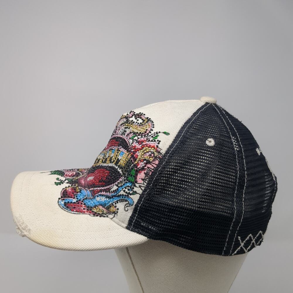 Sinful Snapback Trucker Hat Multicolor One Size Adjustable Rhinestone Distressed - Picture 3 of 9